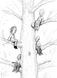 Cartoon: meeting in a tree