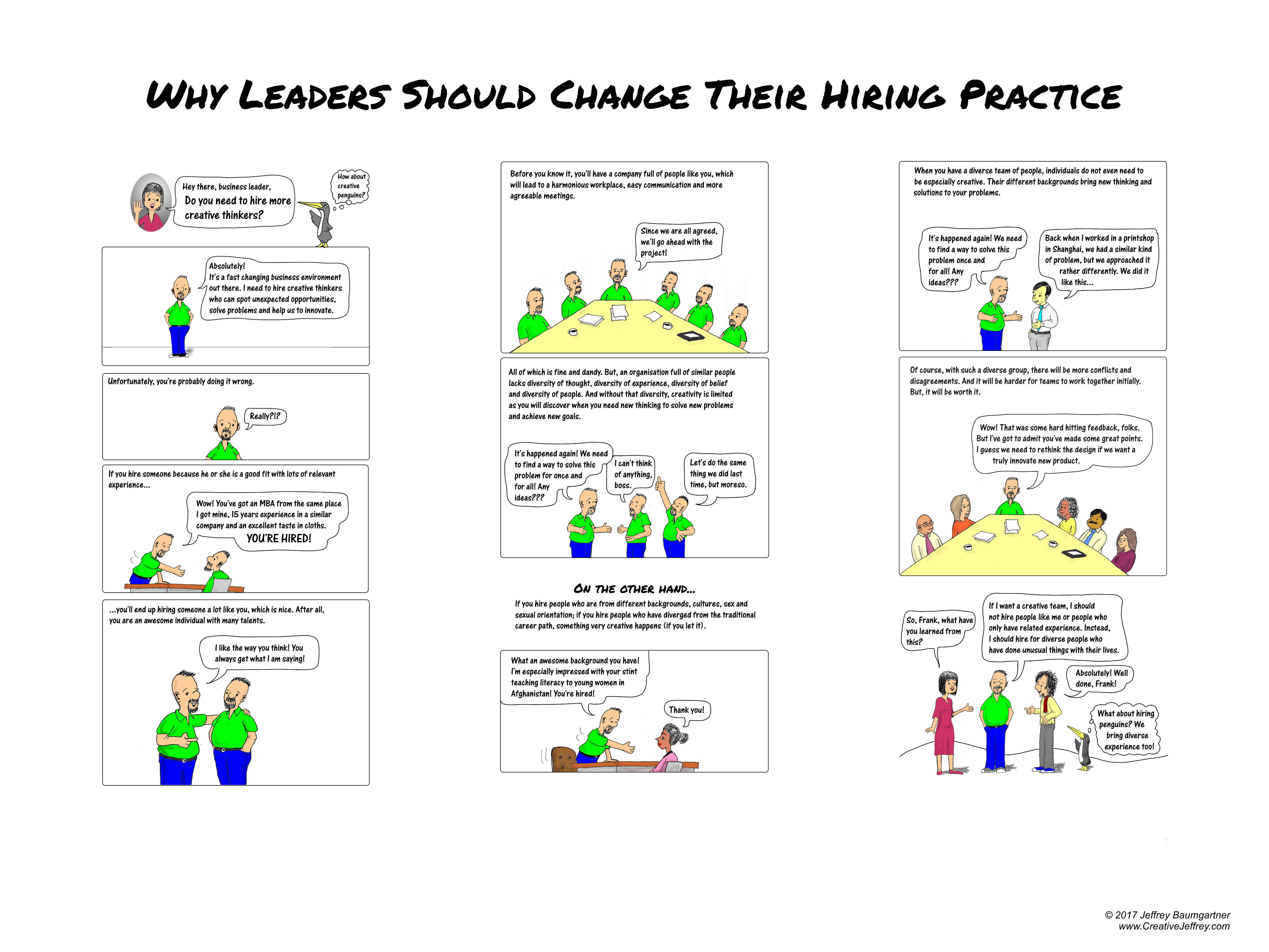 Poster: why leaders should change their usual hiring practice