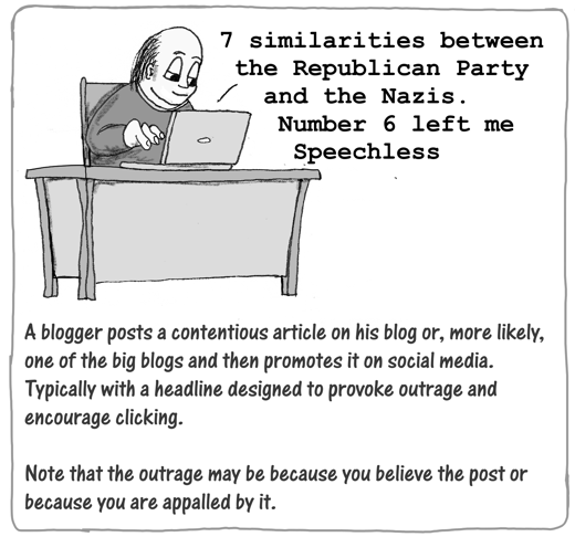 The blogger publishes a contentious blog post...