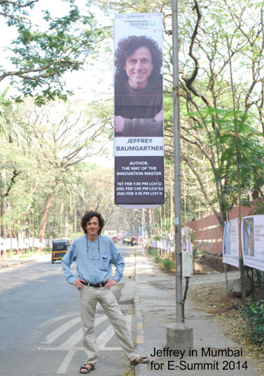 Jeffrey Baumgartner outside conference centre in Mumbai