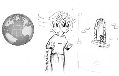 Cartoon: choosing between the world and a niche