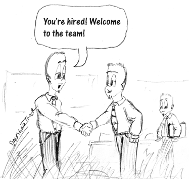 Cartoon: welcome to the team