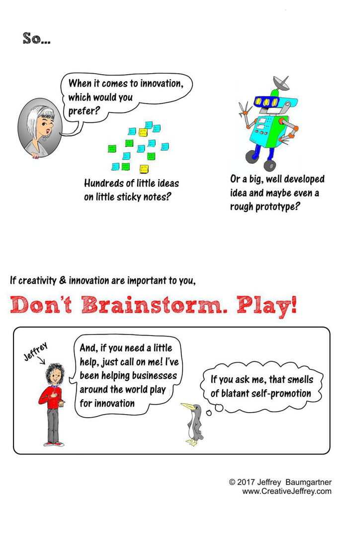 Cartoon story: Don't Brainstorm, play part 3