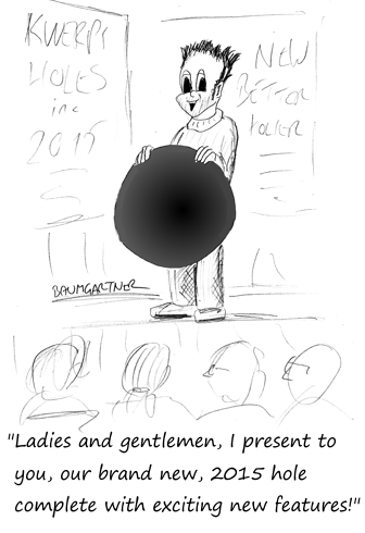 Cartoon: man presenting 2015 hole