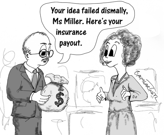 Cartoon: idea insurance pay out