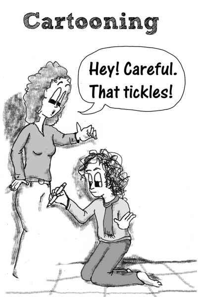 cartoon of Jeffrey drawing cartoon