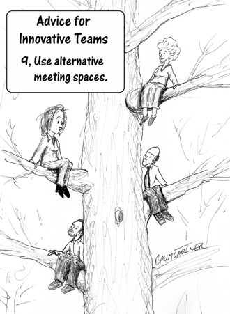 Cartoon: meeting in a tree